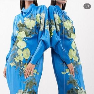 ASOS Blue floral Embroidered Dress